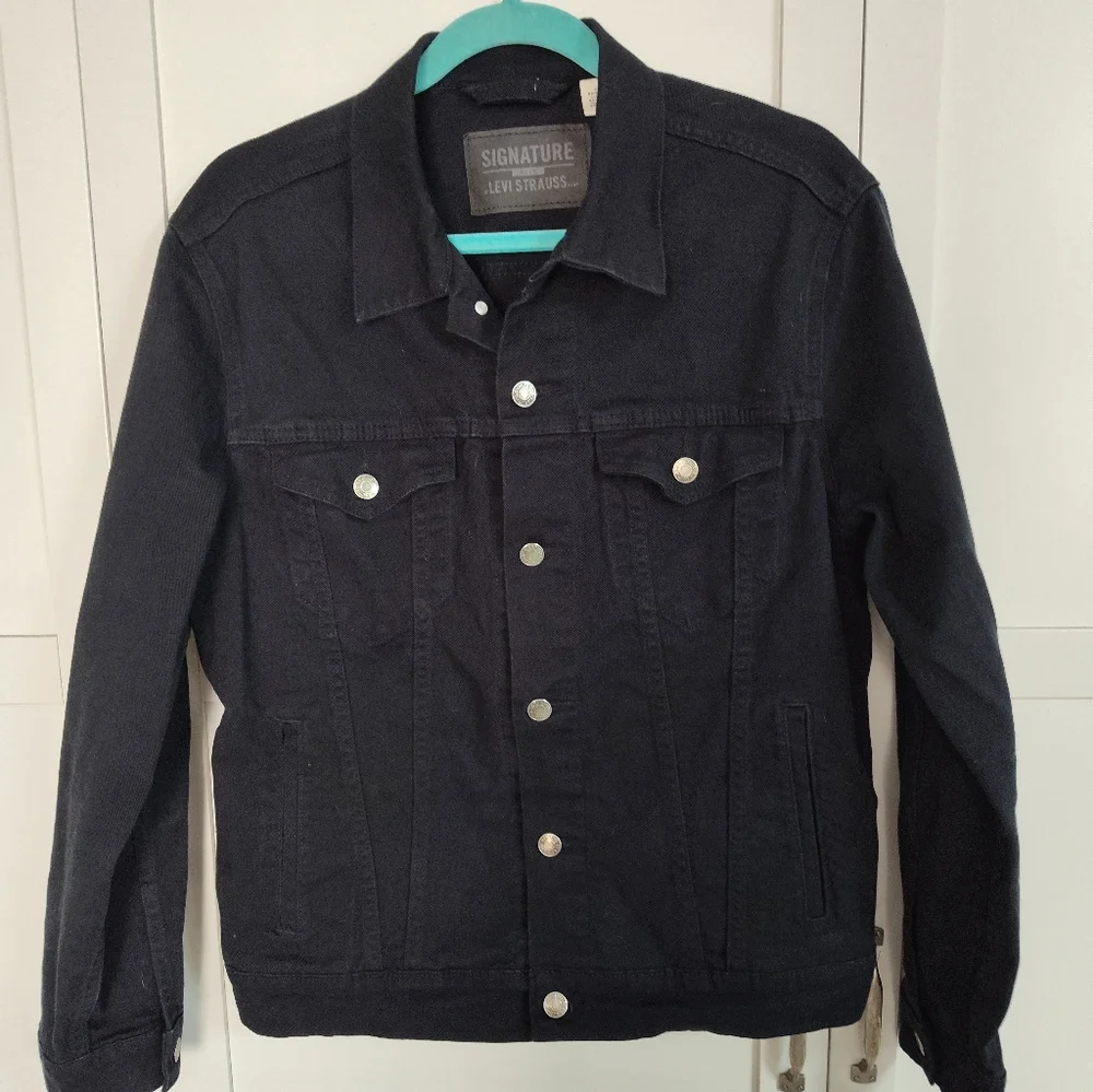 Levi Signature Truckers Jacket Black Sz Small 40